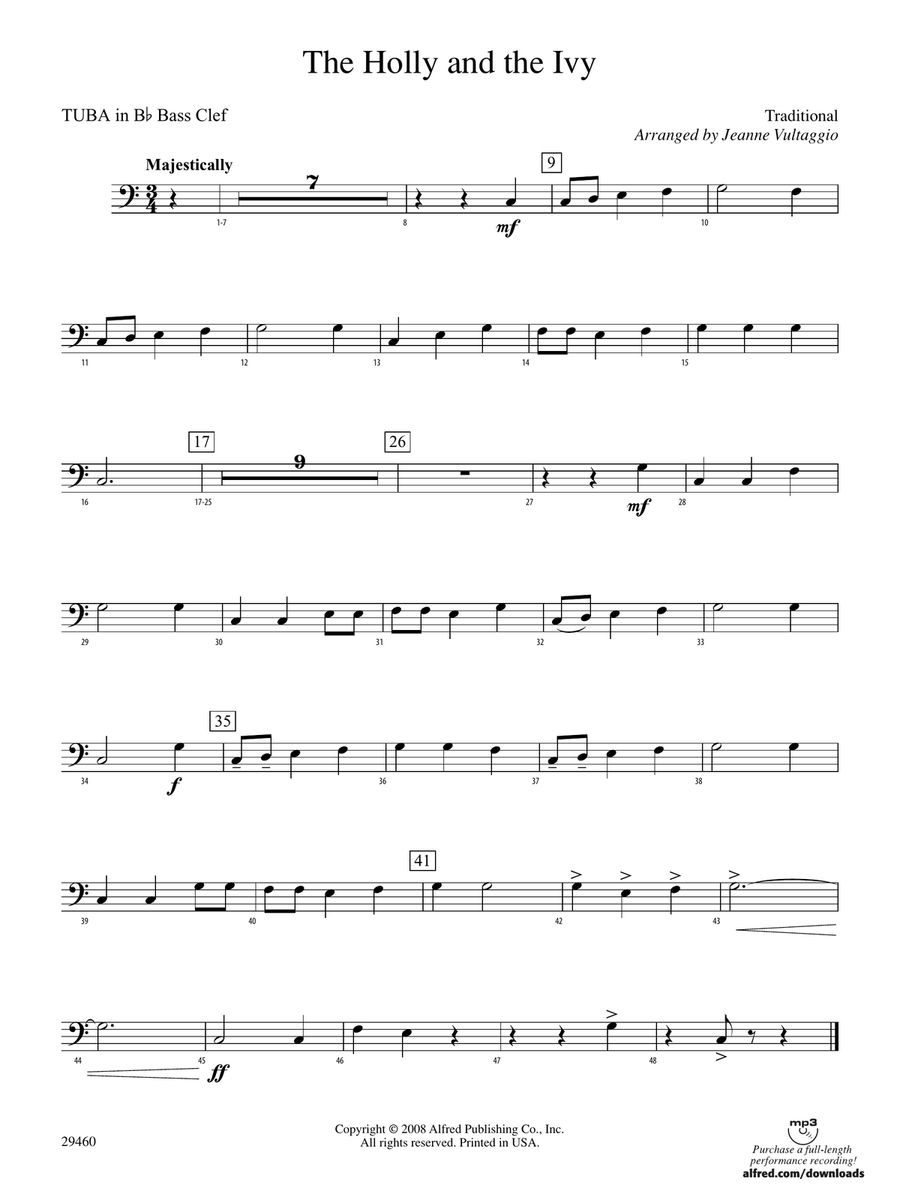 The Holly and the Ivy: (World Part) B-flat Tuba B.C.