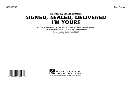 Signed, Sealed, Delivered I'm Yours - Full Score