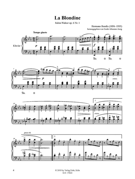 Zwei Klavierstücke op. 8 (La Blondine - Valse gracieuse)