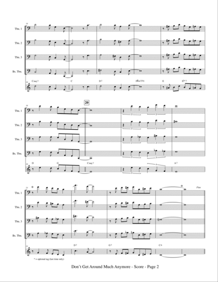 Don't Get Around Much Anymore Trombone scores gallery preview page 4