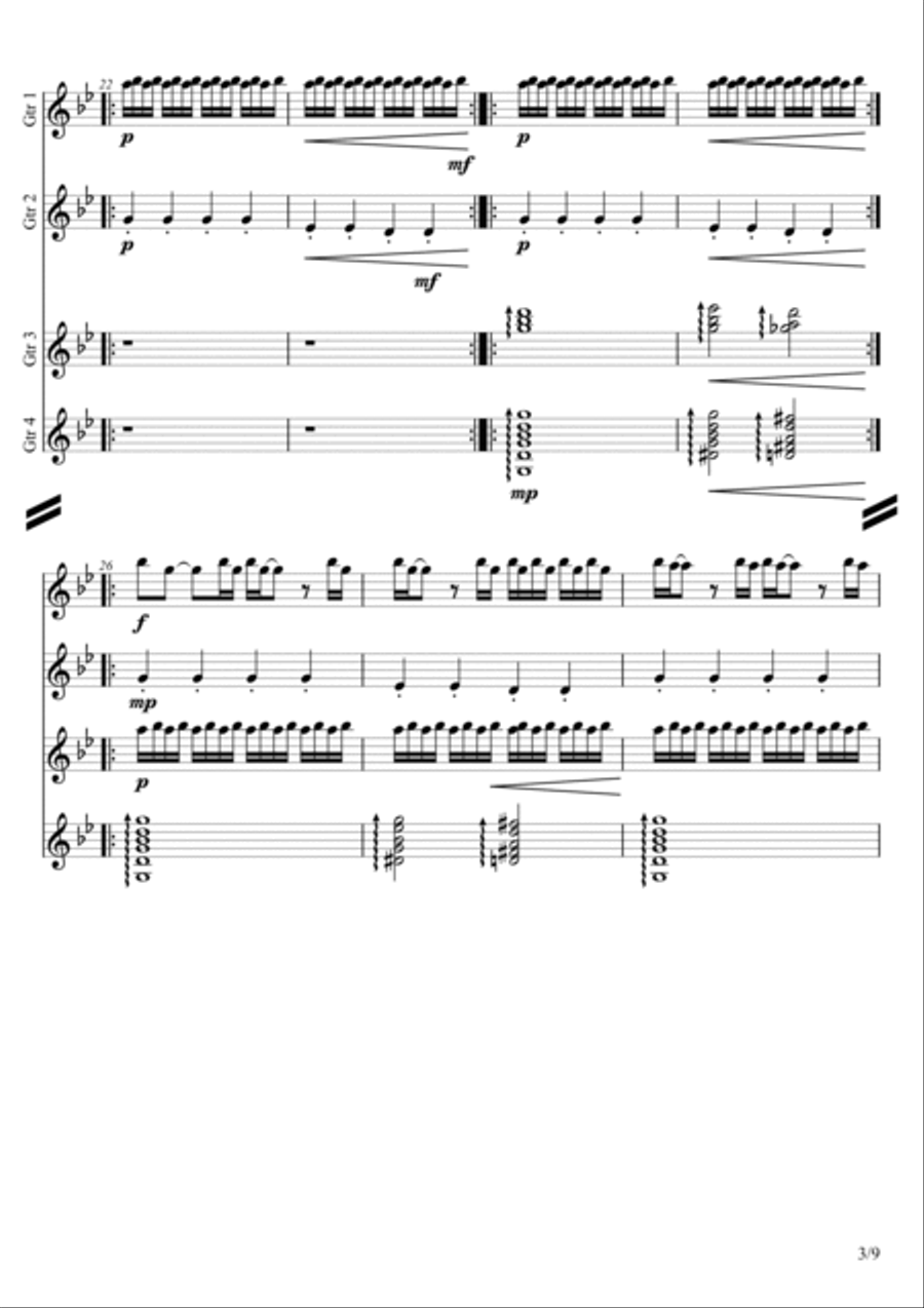 Requiem For A Dream Guitar Ensemble scores gallery preview page 3