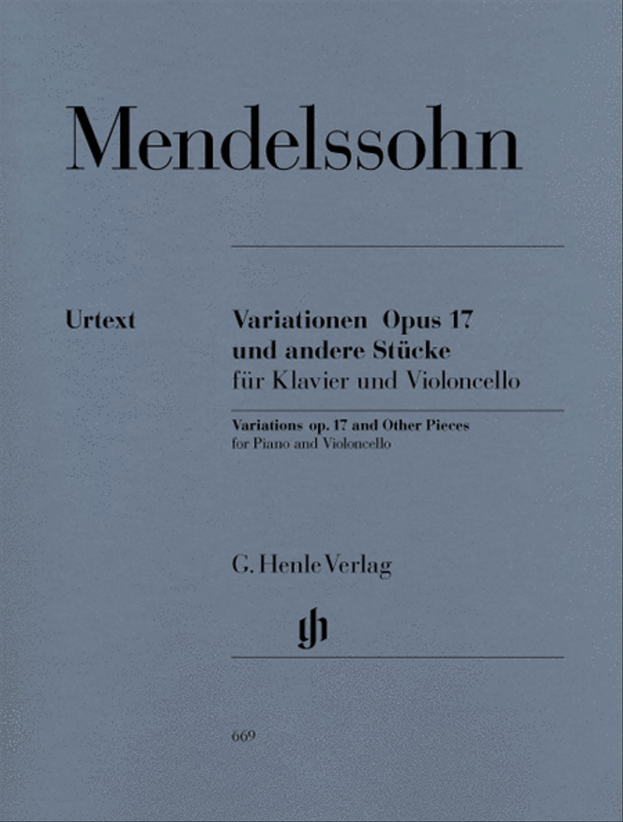 Variations Op. 17 and Other Pieces for Piano and Violoncello Piano Accompaniment scores gallery preview page 1