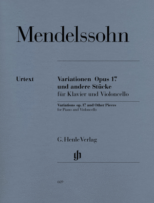Book cover for Variations Op. 17 and Other Pieces for Piano and Violoncello