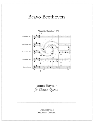Book cover for Bravo Beethoven for Clarinet Quintet