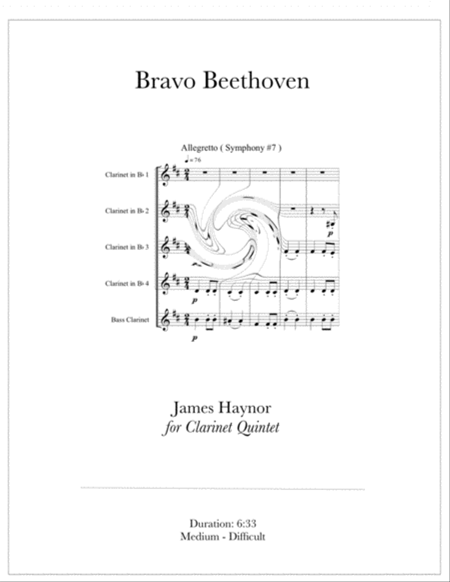 Bravo Beethoven for Clarinet Quintet Bravo Beethoven for Clarinet Quintet Clarinet Quintet scores gallery preview page 1