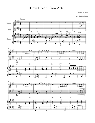 How Great Thou Art (Violin + Viola Duet and Piano)