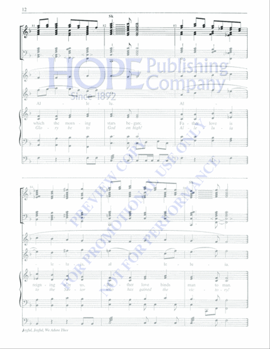 Joyful, Joyful, We Adore Thee 5-Octaves scores gallery preview page 12