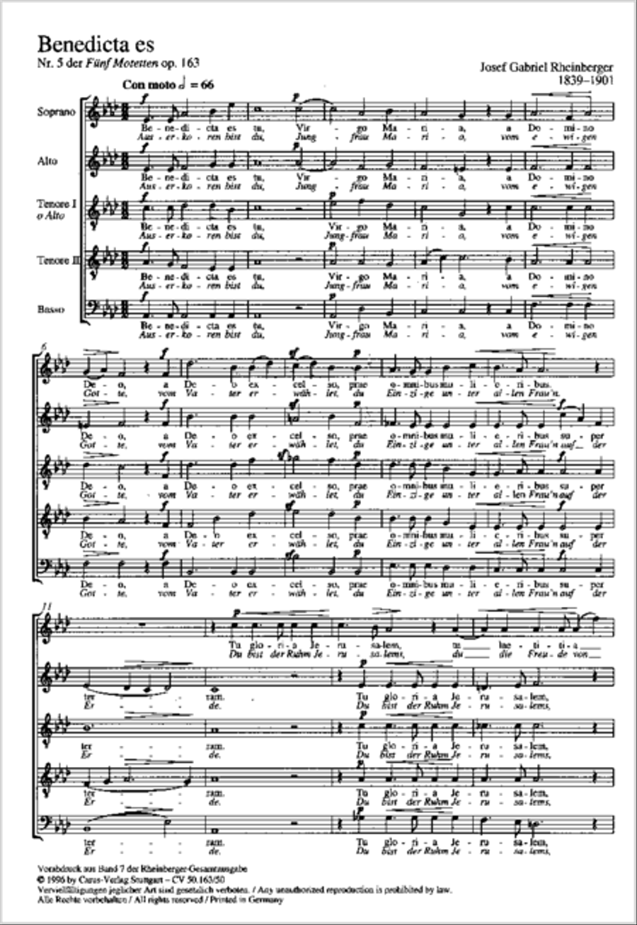 Benedicta es tu SATTB scores gallery preview page 6