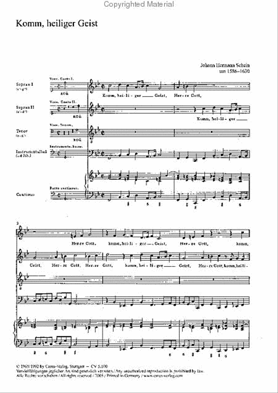 Come, Holy Ghost, God and Lord (Komm, Heiliger Geist, Herre Gott) Choir scores gallery preview page 2