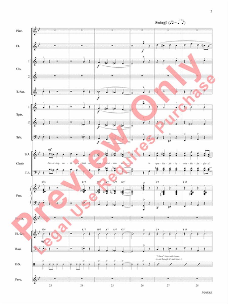 Elf: A Medley from the Broadway Musical Choir scores gallery preview page 6