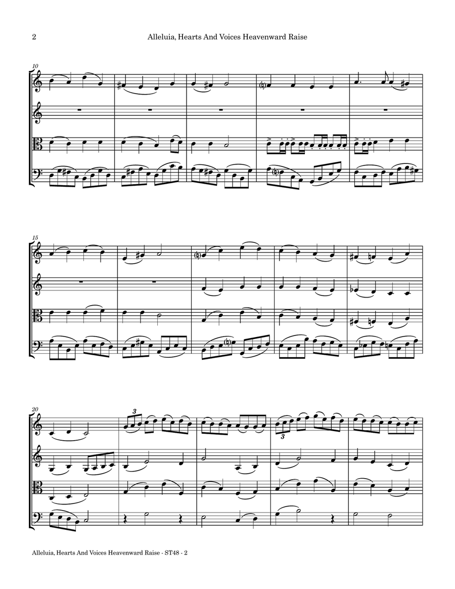 Alleluia, Hearts And Voices Heavenward Raise String Quartet scores gallery preview page 5