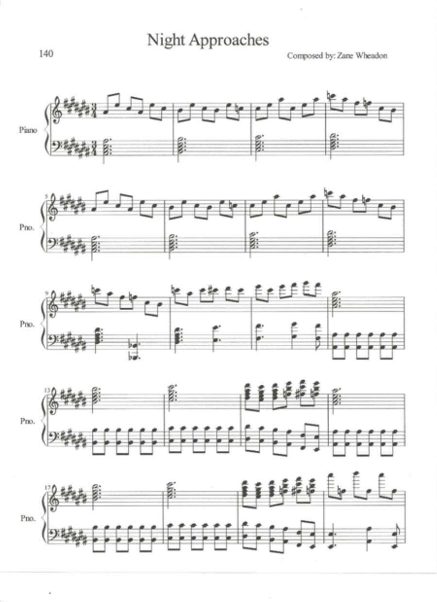 Night Approaches Piano Solo scores gallery preview page 1