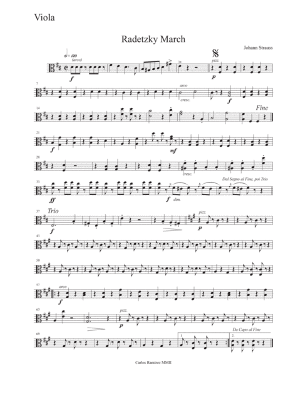 Radetzky March String Quartet scores gallery preview page 3