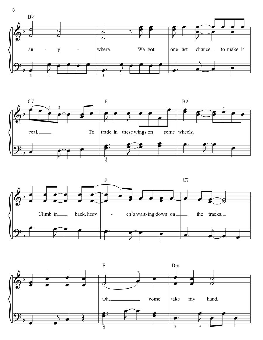 Thunder Road Easy Piano scores gallery preview page 6