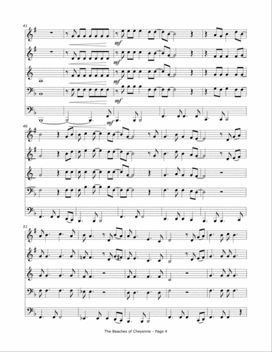 The Beaches Of Cheyenne Brass Ensemble scores gallery preview page 5