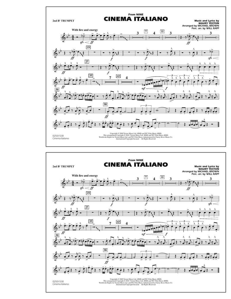 Cinema Italiano (from Nine) - 2nd Bb Trumpet Marching Band scores gallery preview page 1