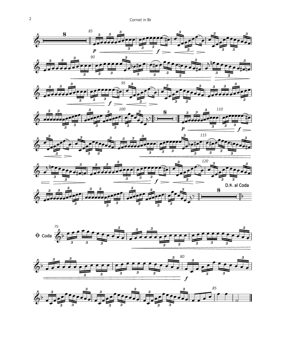 Cascade Polka (Bb Cornet & Piano) Cornet scores gallery preview page 3