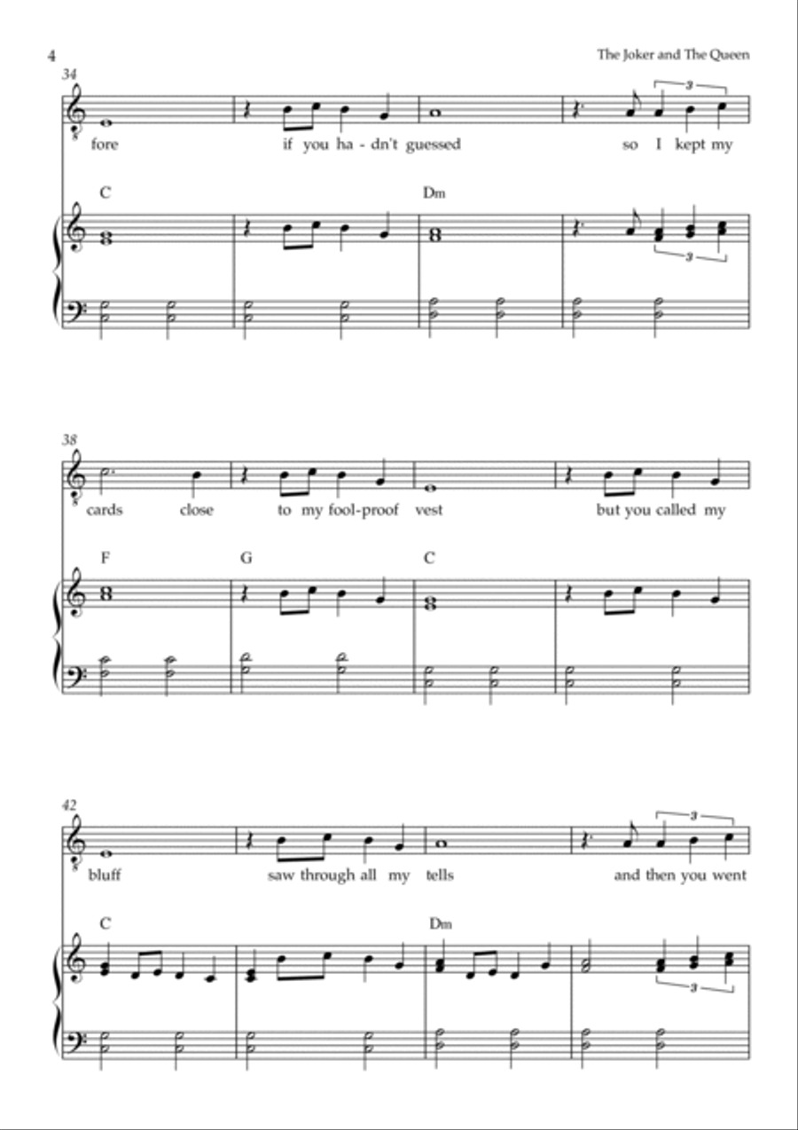 The Joker And The Queen (feat. Taylor Swift) The Joker And The Queen (feat. Taylor Swift) Piano, Vocal scores gallery preview page 4