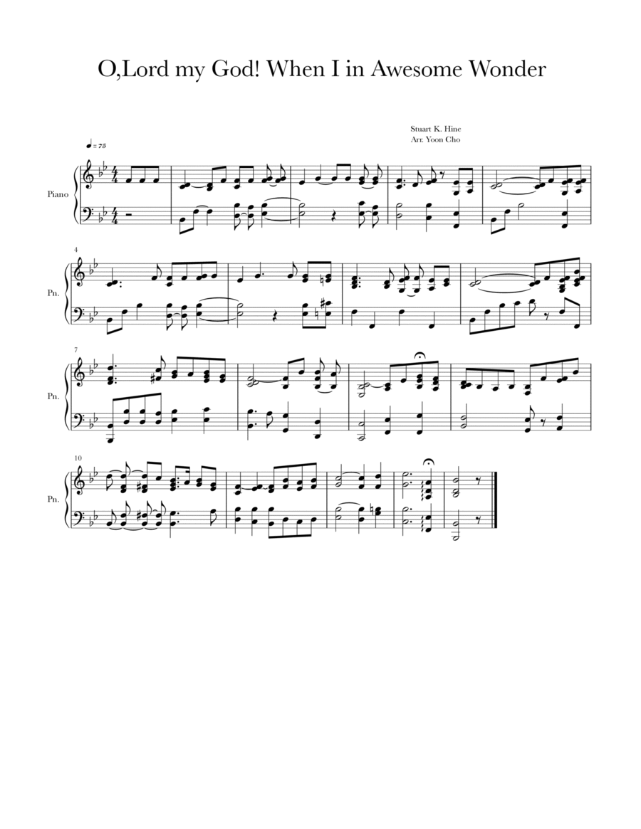 O,Lord my God! When I in Awesome Wonder Piano Solo scores gallery preview page 1