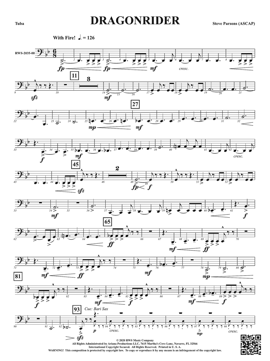 Dragonrider: Tuba Tuba scores gallery preview page 1
