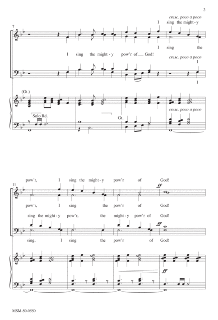 I Sing the Mighty Power of God 4-Part scores gallery preview page 2