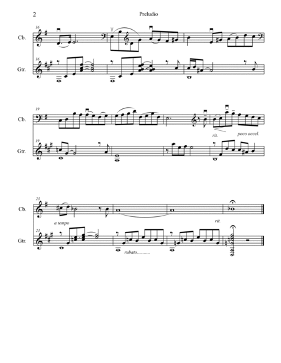 Preludio y Son para Dos (contrabajo y guitarra String Duet scores gallery preview page 2