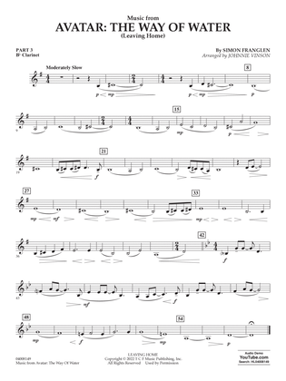 Music from Avatar: The Way Of Water (Leaving Home) (arr. Vinson) - Part 3 - Bb Clarinet