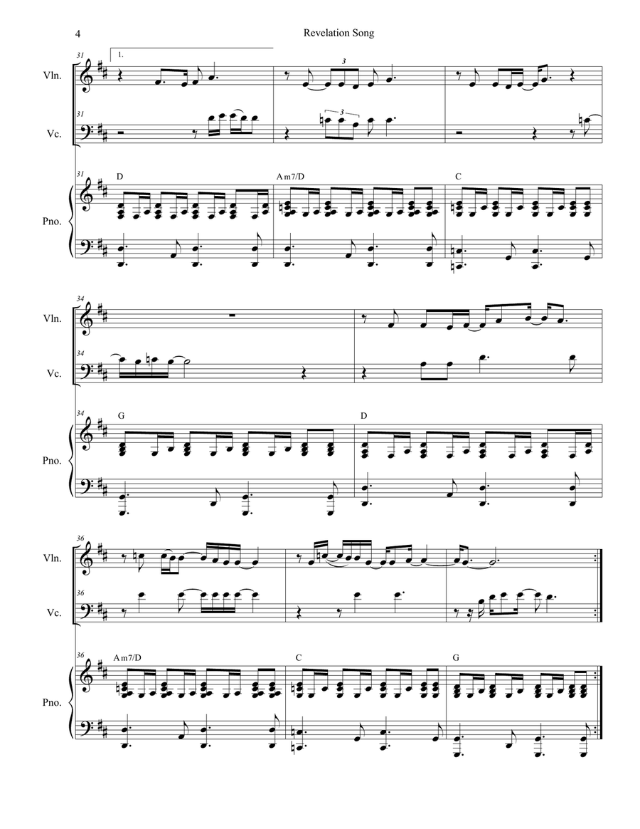 Revelation Song Piano Trio scores gallery preview page 4