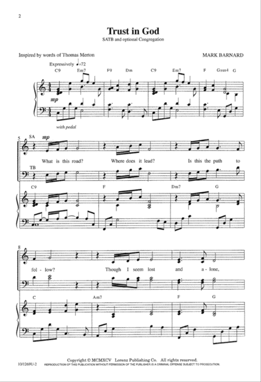 Trust in God 4-Part scores gallery preview page 2
