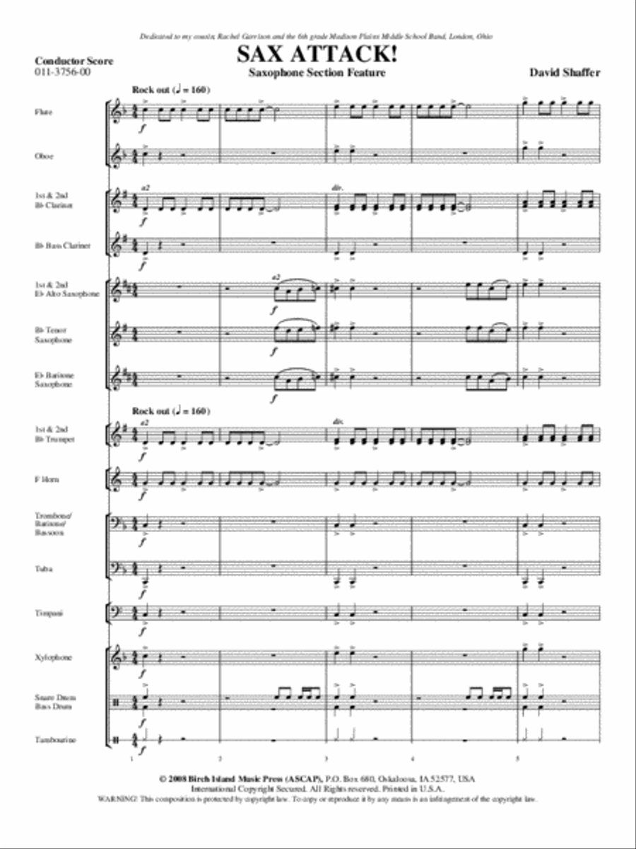 Sax Attack! Concert Band scores gallery preview page 2