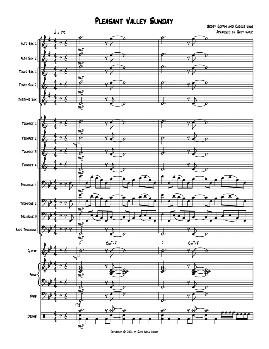 Pleasant Valley Sunday Jazz Ensemble scores gallery preview page 1