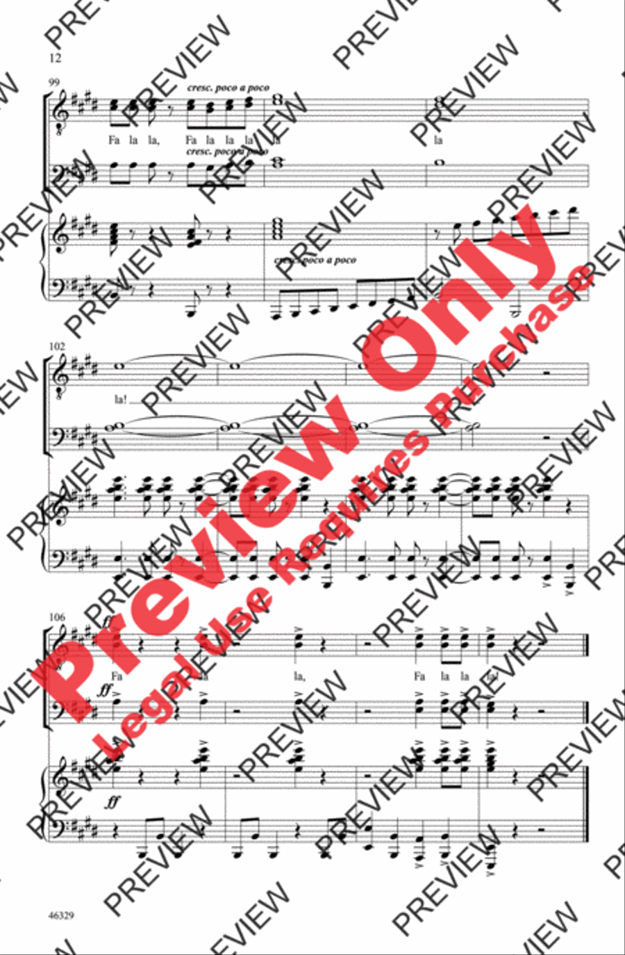 Deck the Hall Deck the Hall Men's Choir scores gallery preview page 12