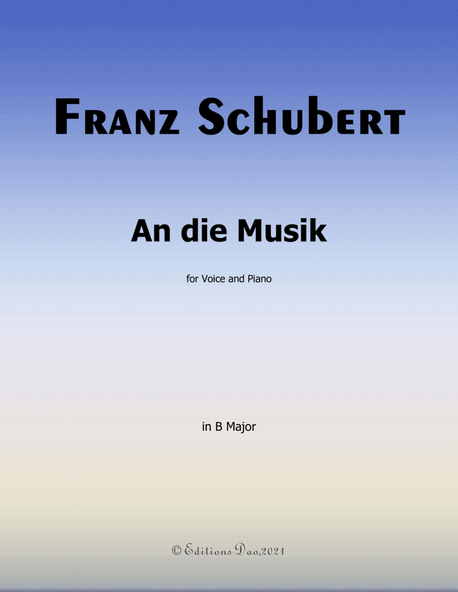 An die Musik, by Schubert, in B Major image number null