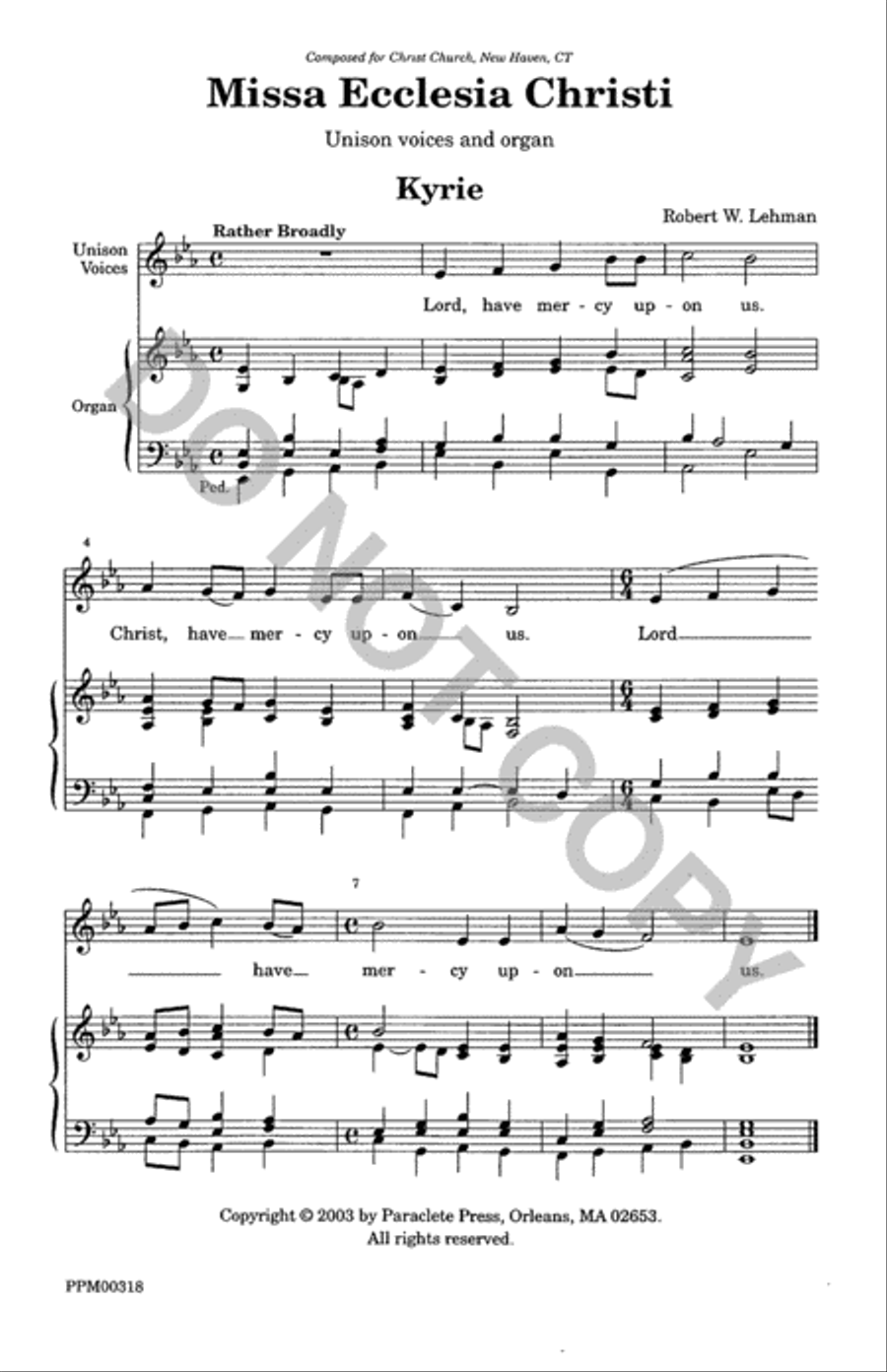 Missa Ecclesia Christi Unison Choir scores gallery preview page 2