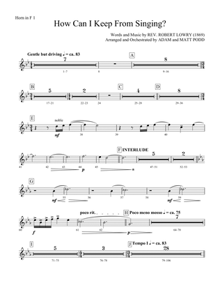 Book cover for How Can I Keep from Singing (arr. Matt and Adam Podd) - F Horn 1
