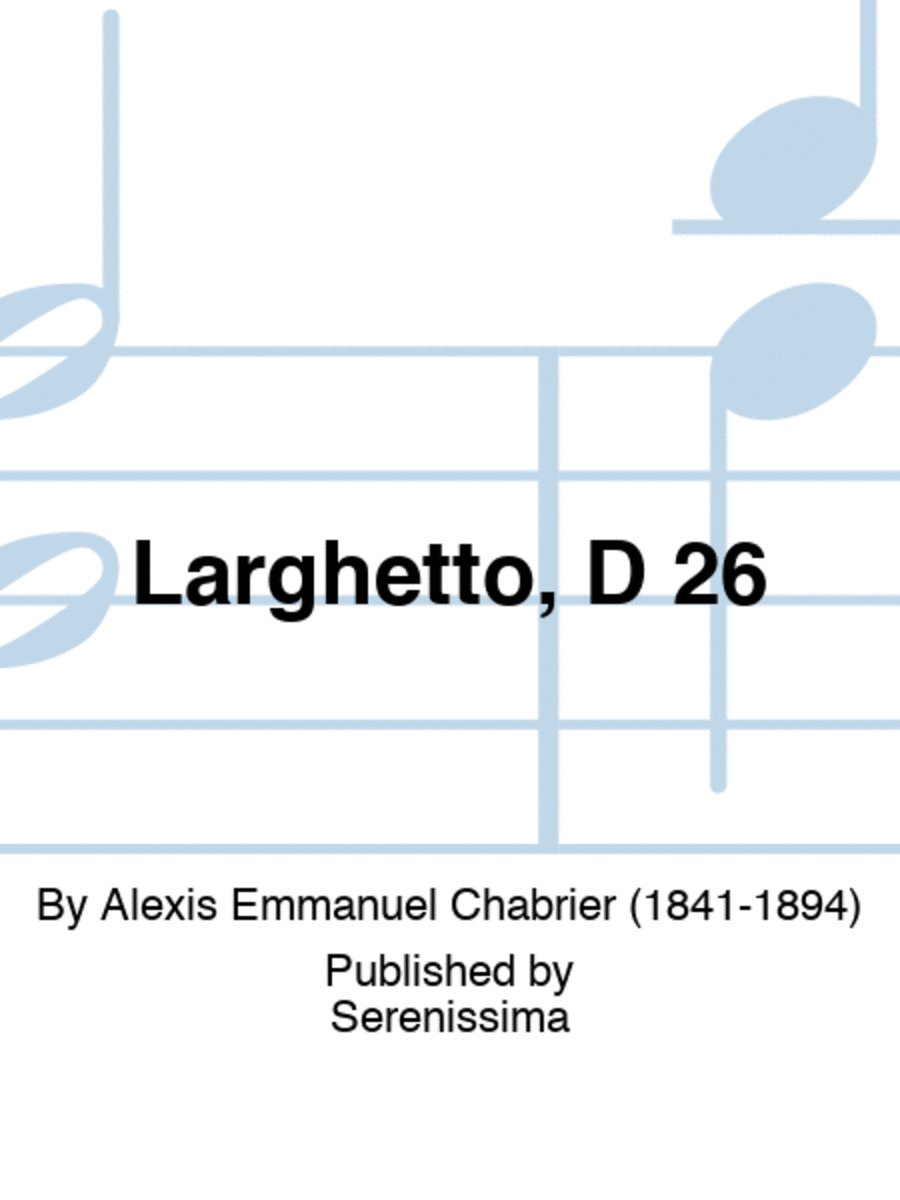 Larghetto, D 26 Score scores gallery preview page 1