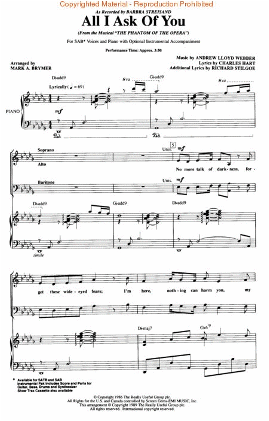 All I Ask of You 3-Part scores gallery preview page 2
