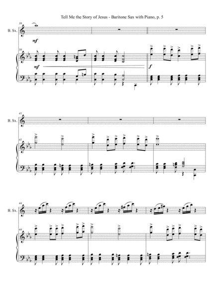 TELL ME THE STORY OF JESUS (for Baritone Sax and Piano with Score/Part) image number null