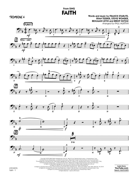 Faith (from Sing) - Trombone 4