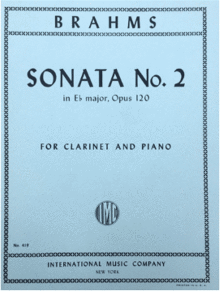 Sonata No. 2 In E Flat Major, Opus 120 Clarinet Solo scores gallery preview page 1