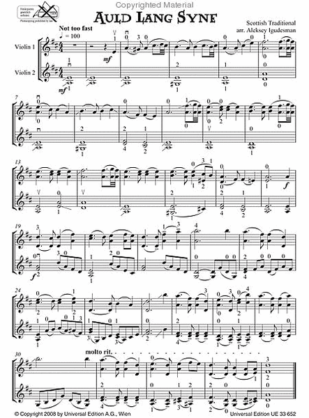 Celtic Violin Duets by Aleksey Igudesman Violin - Sheet Music