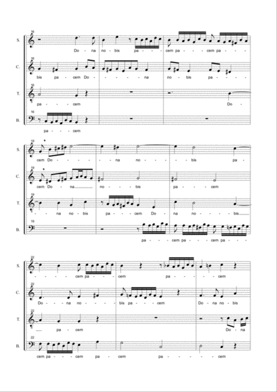 DONA NOBIS PACEM - Beethoven - For SATB Choir 4-Part scores gallery preview page 4