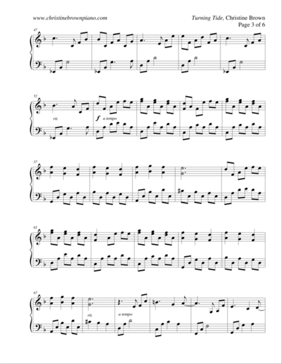 Turning Tide Piano Solo scores gallery preview page 4