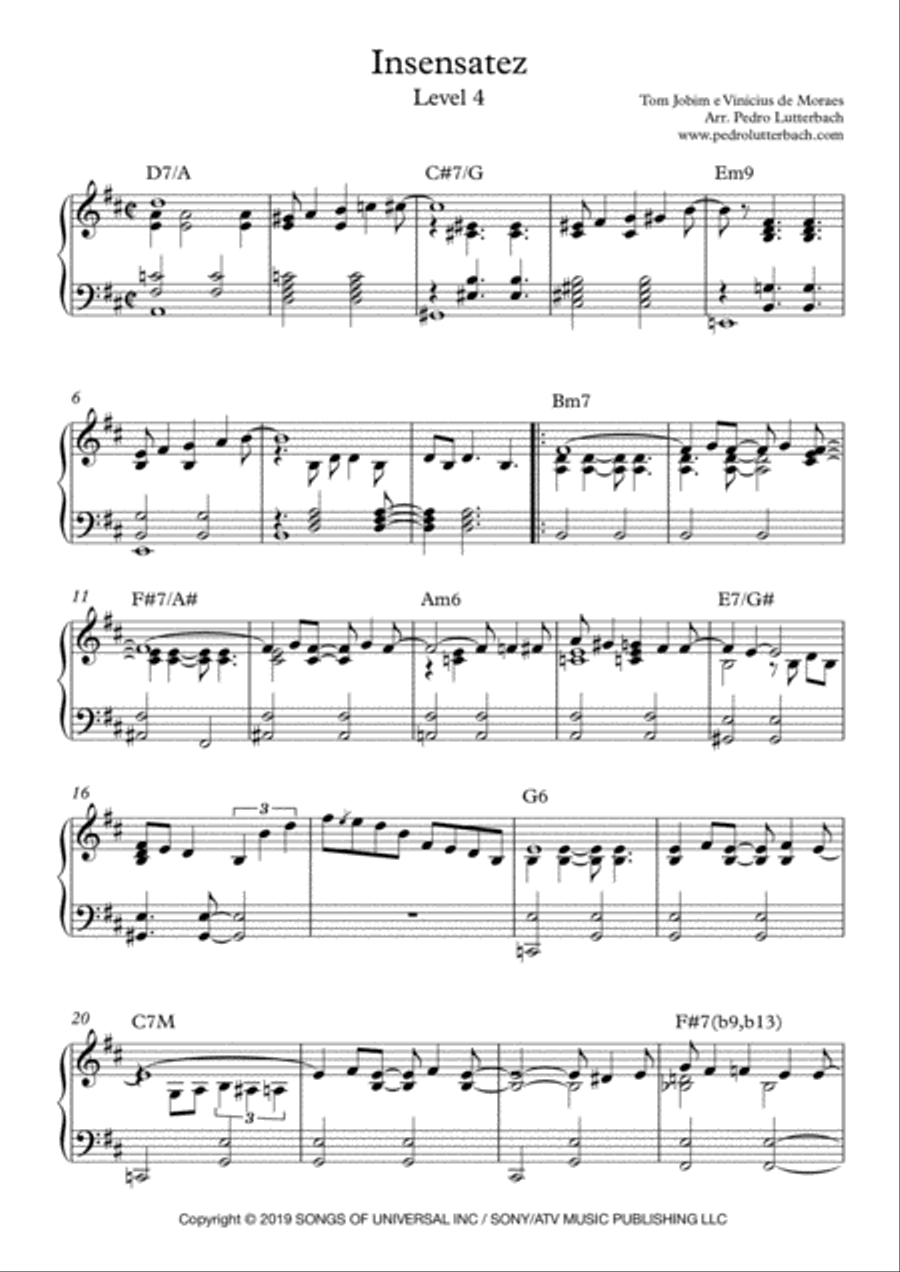 How Insensitive (insensatez) Piano Solo scores gallery preview page 1
