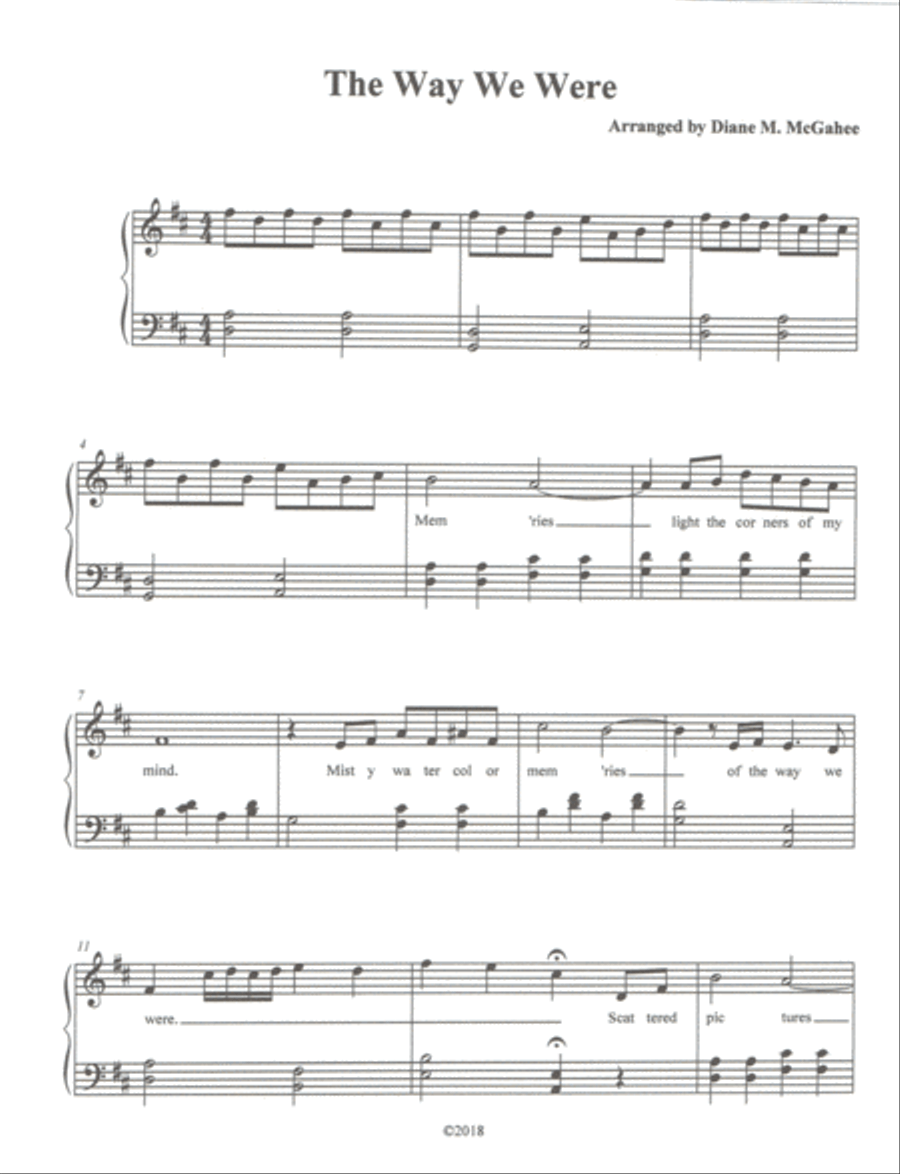 The Way We Were Small Ensemble scores gallery preview page 1