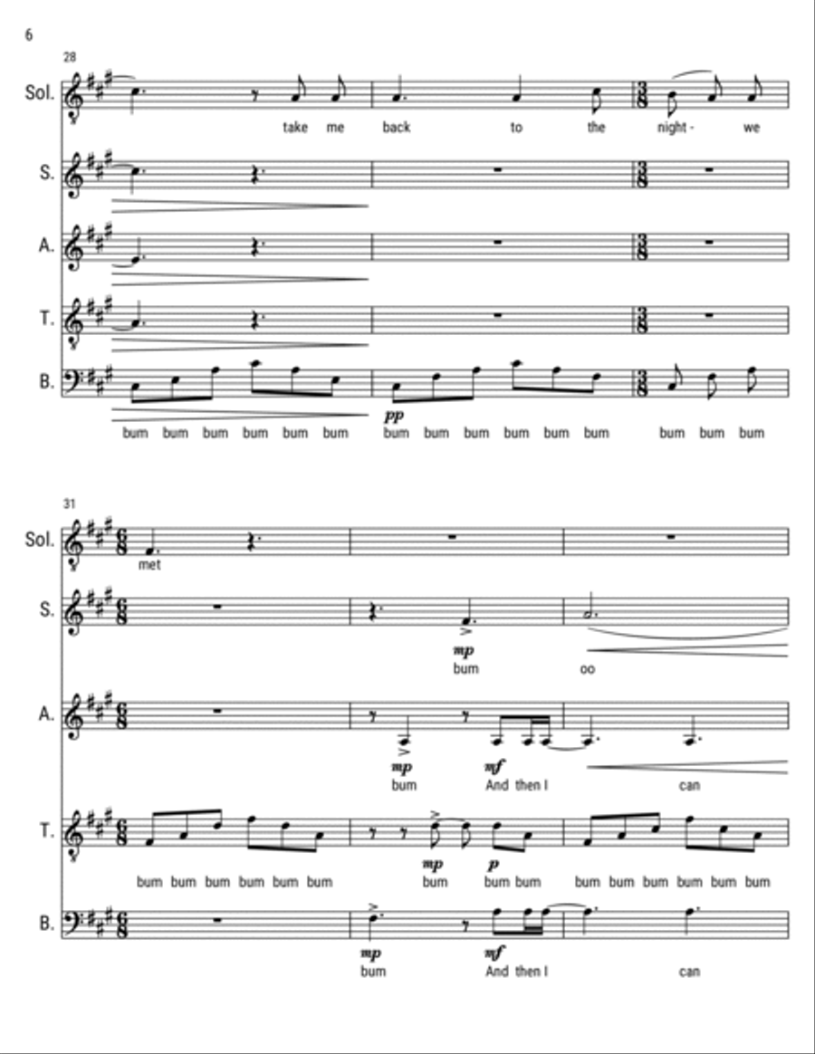 The Night We Met 4-Part scores gallery preview page 6