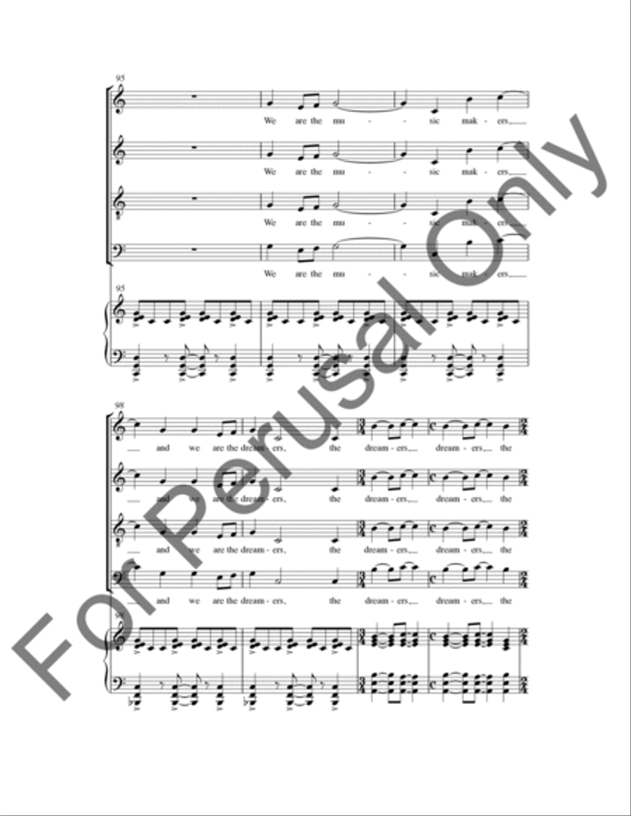 We Are The Music Makers (Choral Score) 4-Part scores gallery preview page 15