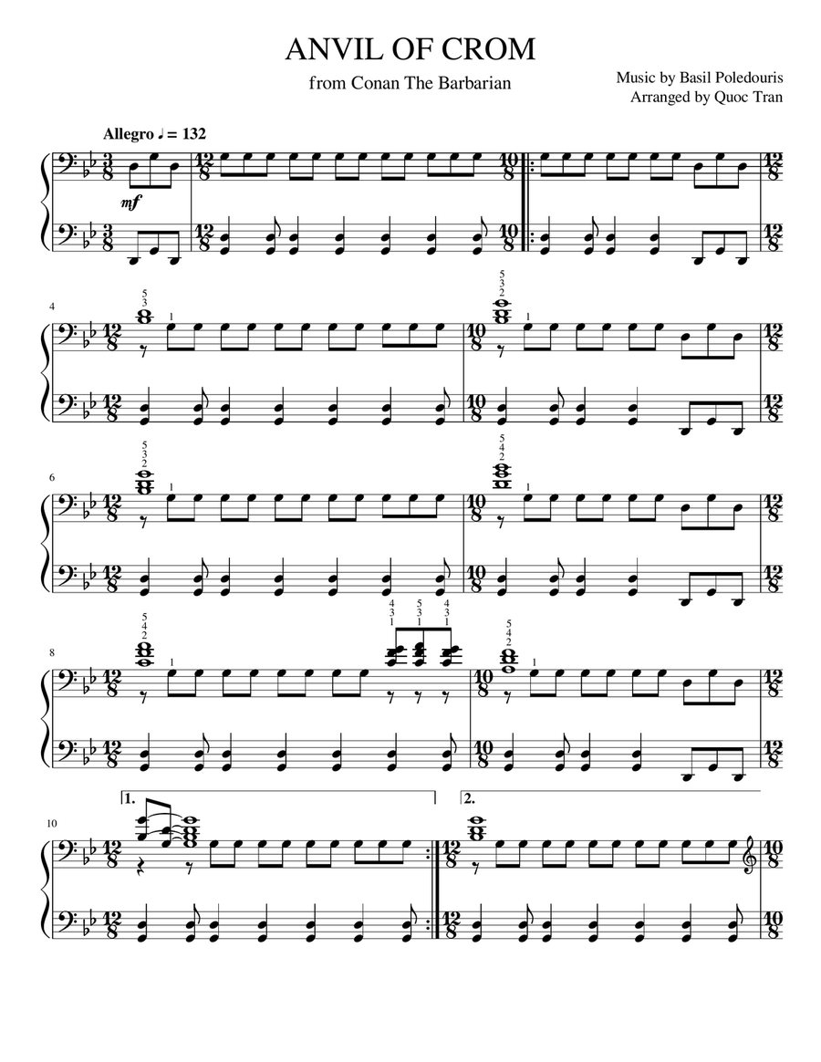 Anvil Of Crom Piano Solo scores gallery preview page 1