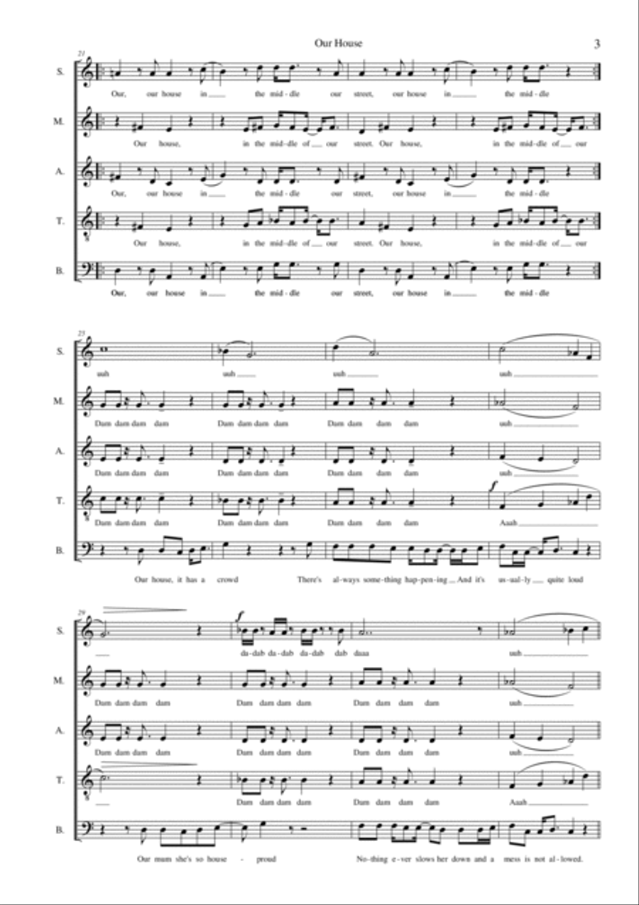 Our House Our House A Cappella scores gallery preview page 3