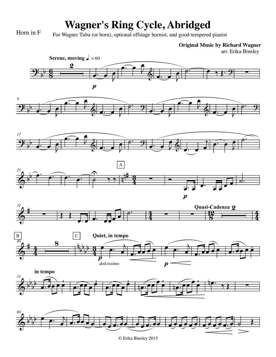 Ring Cycle Abridged for Wagner Tuba and Piano Small Ensemble scores gallery preview page 4